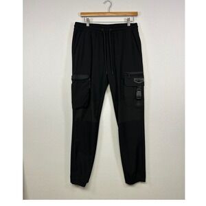 Techwear Streetwear Supply & Demand Mens Size Medium Black Cargo Jogger Pants